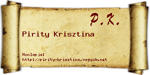 Pirity Krisztina névjegykártya